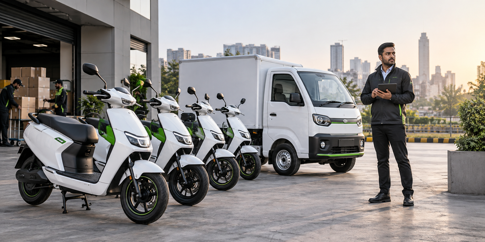 Managed electric scooters and cargo fleet for business operations